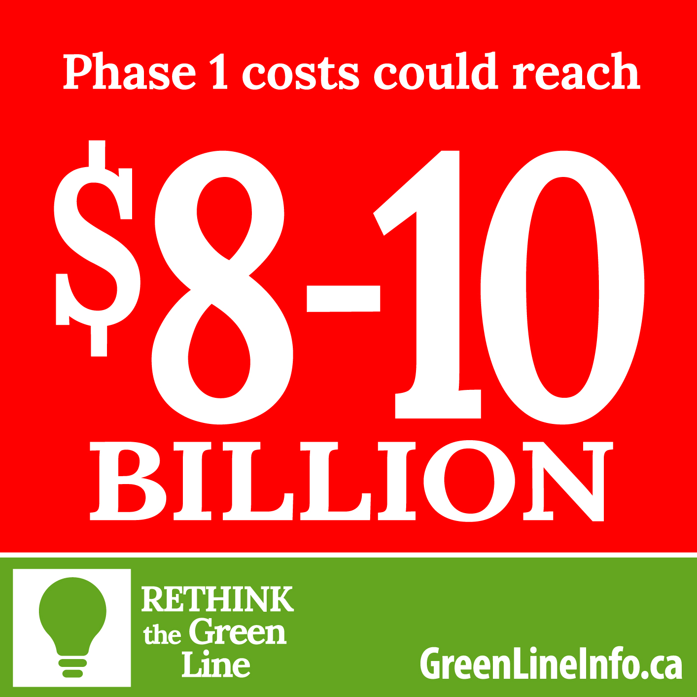 Phase 1 costs could reach $8-10 Billion