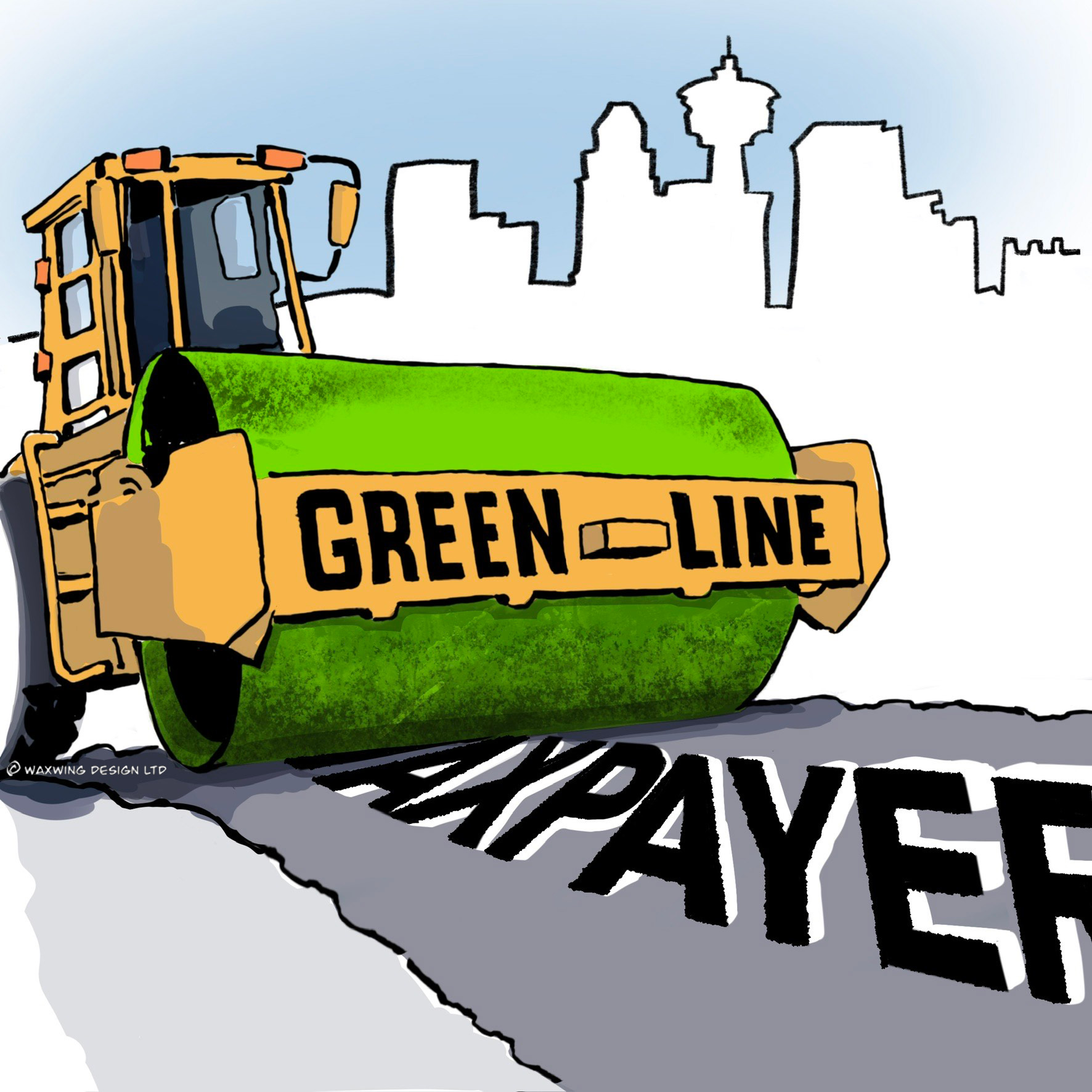 Editorial Cartoon: Steamroller and the taxpayer