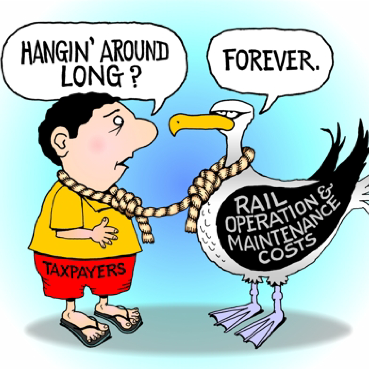 Editorial Cartoon: Hanging around long?<br />
Copyright  John S. Pritchett